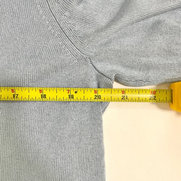 VTG Banana Republic Mens Silk Cashmere Blend Sweater M Blue V-Neck Preppy - Picture 5 of 12